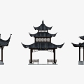 A variety of Chinese pavilion 3d model