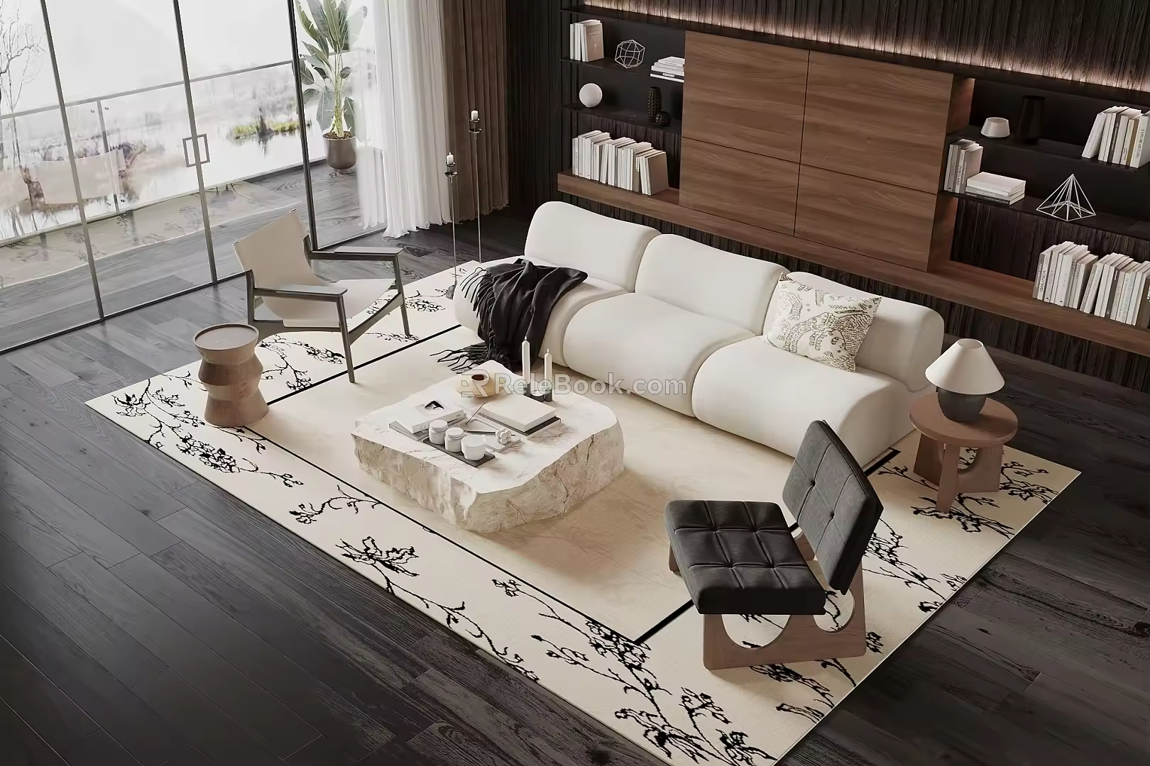 Middle Ancient Style Sofa Coffee Table Combination Single Sofa 3d model