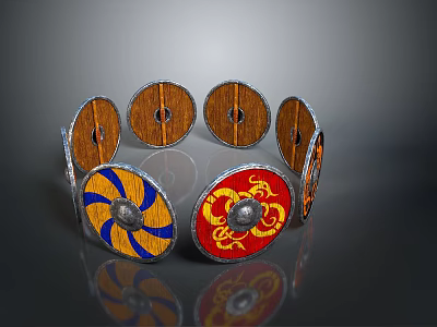 Medieval Shield Ancient Shield Defensive Weapon Ancient Shield Iron Shield Protective Shield Wooden Shield 3d model