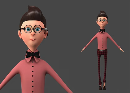 Cartoon Boy Game Boy Zhengtai Aristocratic Boy Little Boy Glasses Boy European and American Boy Cartoon Boy Game Boy Zhengtai Aristocratic Boy 3d model