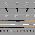 Modern Downlights And Spotlights In Various Styles With Track Mounted Design Options 3d model