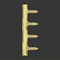 Brass Hinge Connecting Two Metal Plates With Cross Screws And Reflective Surface