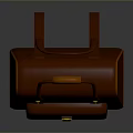 Brown Leather Handbag with Top Handles Front Buckle Pocket and Classic Design for Daily Use