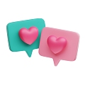 Modern Love Love Love Dialogue Chat Dialogue Cartoon Love 3d model