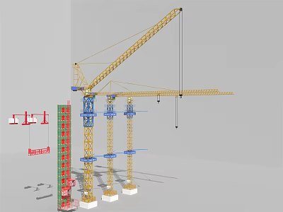 Tower Cranes Essential Industrial Equipment For High Rise Construction Projects 3d model