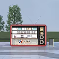 Container Buildings Transformed into Modern Retail Kiosks with Glass Windows Brand Logos and Outdoor Trees