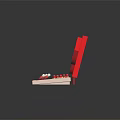 Open Red Cosmetic Gift Box With Lip Shaped Holders And Arranged Lipstick Tubes