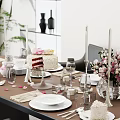Modern Tableware Table Combination 3d model