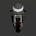 Futuristic Silver Motorcycle With Streamlined Body Red Accent Wheels And Metallic Reflective Surface