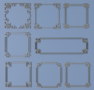 New Chinese lines with ancient patterns 3d model