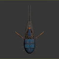 Smart Machine Featuring Blue Body Orange Stripes Mechanical Details And Cockpit Design