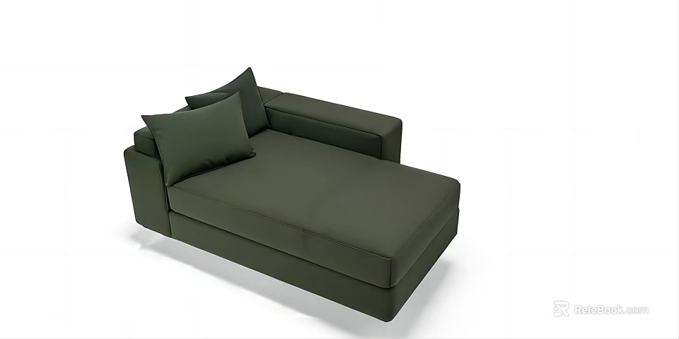 Modern Olive Green Sectional Sofa With Comfortable Cushions And Armrests 3d model