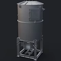 Industrial Equipment Stainless Steel Cylindrical Vertical Tank with Support Frame
