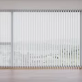 White Window Blinds For Large Windows In Modern Interior With Scenic View And Wooden Floor