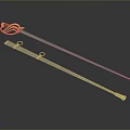 Two Decorative Swords With Gold Hilt Blue Blade And Simple Silver Blade Design