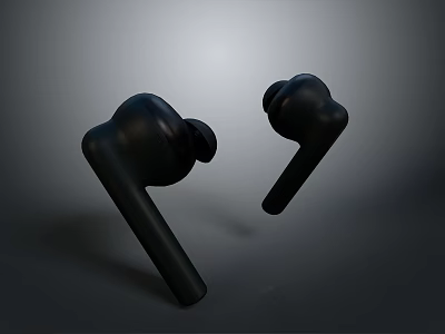 Black Wireless Earbuds With Sleek In Ear Design For Modern Audio Experience 3d model