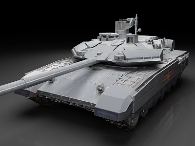 Modern Military Tank With Long Barrel Turret And Armored Hull Design 3d model