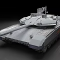 Modern Military Tank With Long Barrel Turret And Armored Hull Design