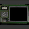 Vintage Green Control Panel With Black Screen Gauge And Colored Buttons