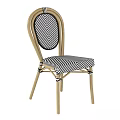 Stylish Single Chair Featuring Black White Chevron Pattern Light Wooden Frame And Upholstered Seat