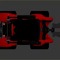Red And Black Electric Wheelchair With Modern Design And Four Wheels