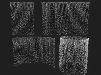 Stylish Garden Accents Featuring Mesh Structures In Various Shapes And Cylindrical Design 3d model