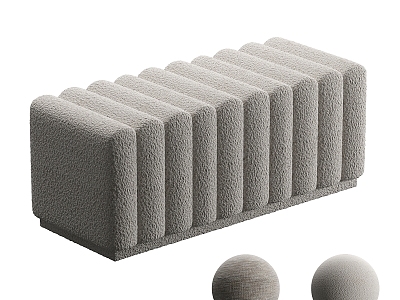 Modern sofa stool Eichholtz upholstery fabric cushion 3d model