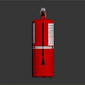 Red Dry Powder Fire Extinguisher With Handle And Safety Label For Home Use