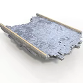 Building Structural Panel With Gray Textured Surface And Yellow Weathered Edges