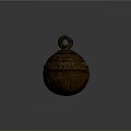 Ancient Bronze Bell With Ring Handle And Intricate Carved Decorative Patterns