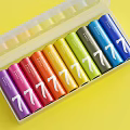 Vibrant Colorful Batteries In Transparent Case For Entertainment Electronics