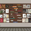 Modern Bookshelf Wall Hanging Bookshelf Storage Rack Books 3d model