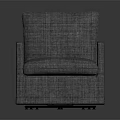 Modern Grey Fabric Upholstered Armchair With Comfortable Seat And Backrest Design