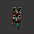 Game Movie Character Riding Green Red Mechanical Dog Mount With Star Patterns And Metal Legs