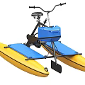 Water Bicycle With Yellow Floats Blue Storage Box And Black Handlebars