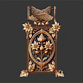 Ornate Decorative Ornament Set With Intricate Carved Two Birds And Floral Patterns