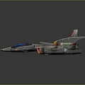 Aerospace Spacecraft Design With Red Silver Blue Sections And Engine Components