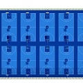 Indoor Basketball Court With Multiple Hoops Blue Flooring And Fenced Surroundings