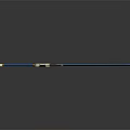 Blue Glowing Long Handled Weapon With Circular Blue Gem And Metallic Accents