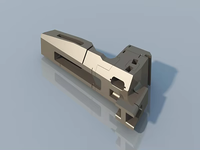 Swing Door Metal Hardware Component With Structural Design And Holes 3d model
