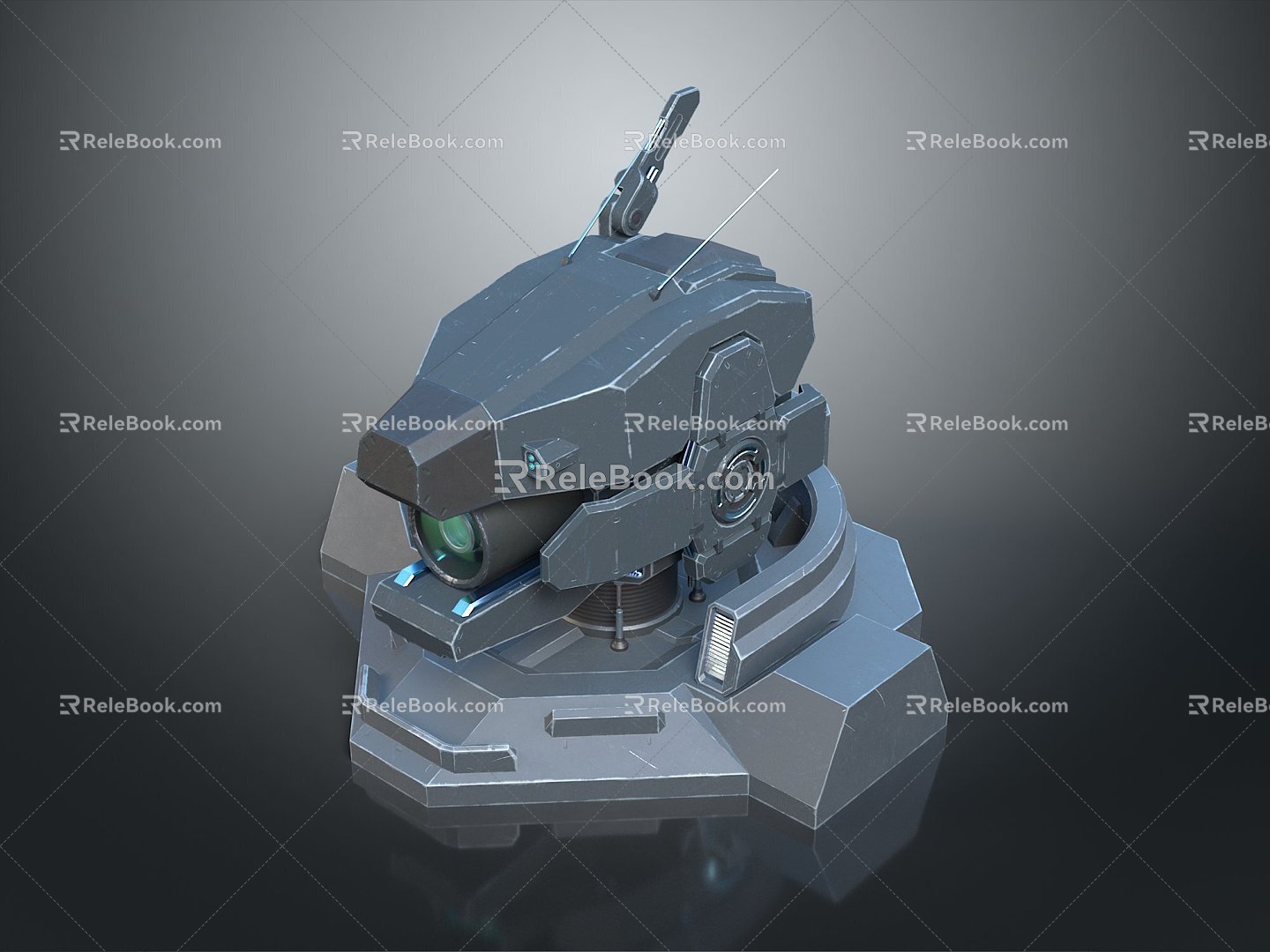 Turret Turntable Railgun Sci-fi Tower Defense Game Tower Defense Sci-fi Turret Game Turret Game Battery 3d model