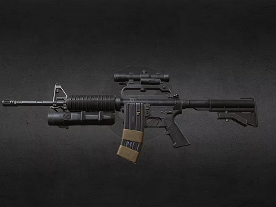 Modern Tactical Rifle With Optical Scope Magazine Barrel And Stock Design 3d model