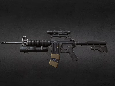 Modern Tactical Rifle With Optical Scope Magazine Barrel And Stock Design 3d model