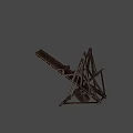 Ancient Wooden Catapult Siege Weapon With Ladder And Launch Arm Frame Structure 3d model