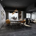 Modern Office Interior Design With Desk Sofa Wooden Cabinets Office Chair And Table Lamp