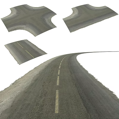 Modern road rubber runway 3d model