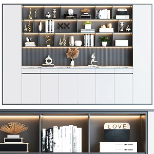 Modern Bookcase Combination Bookcase Study Bookcase Full Wall Bookcase Italian Bookcase 3d model