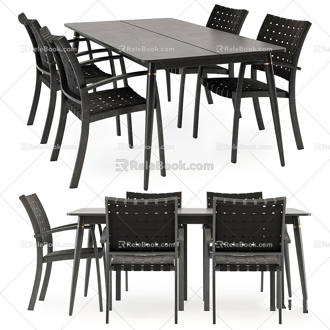 Modern Table and Chair Combination Outdoor JYSK Table and Chair Furniture 3d model