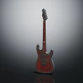 High Quality Wooden Electric Guitar With Polished Red Brown Finish And Modern Design