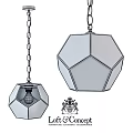 Modern Geometric Pendant Lights With Metal Frame And Transparent Glass Shade